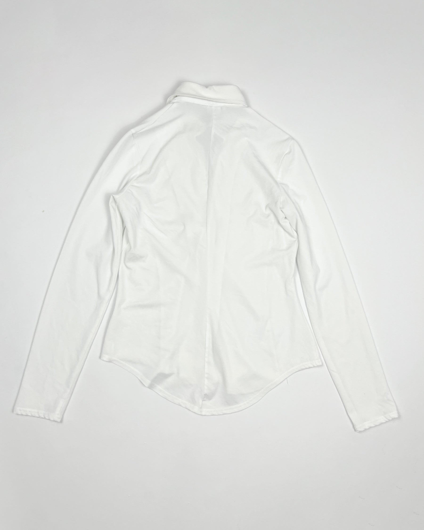 00'S Morgan de Toi Longsleeve Top with Single Button Closure in White - S