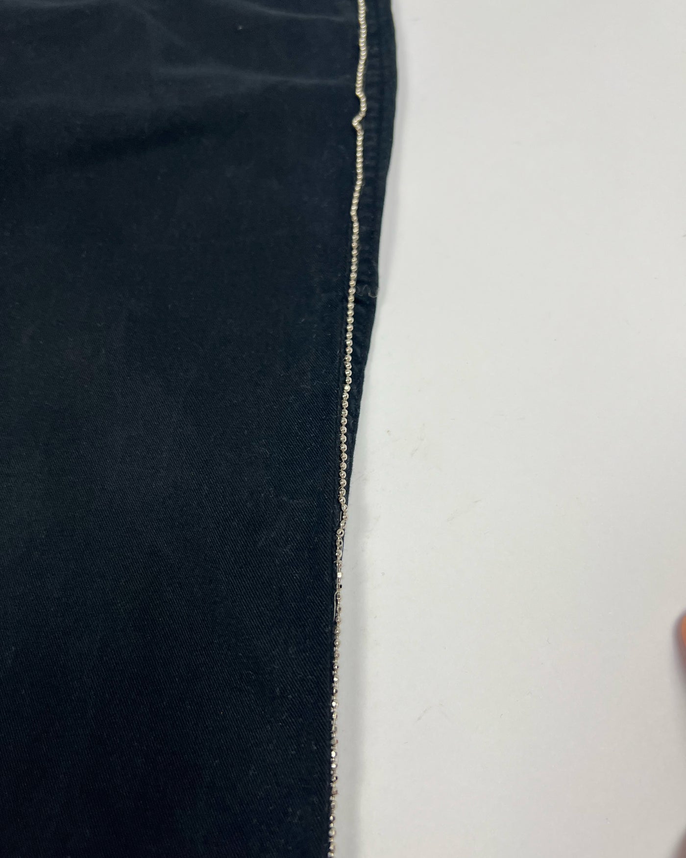 90's Moschino Low Rise Bootcut Jeans with Metallic Bead Trim - W32