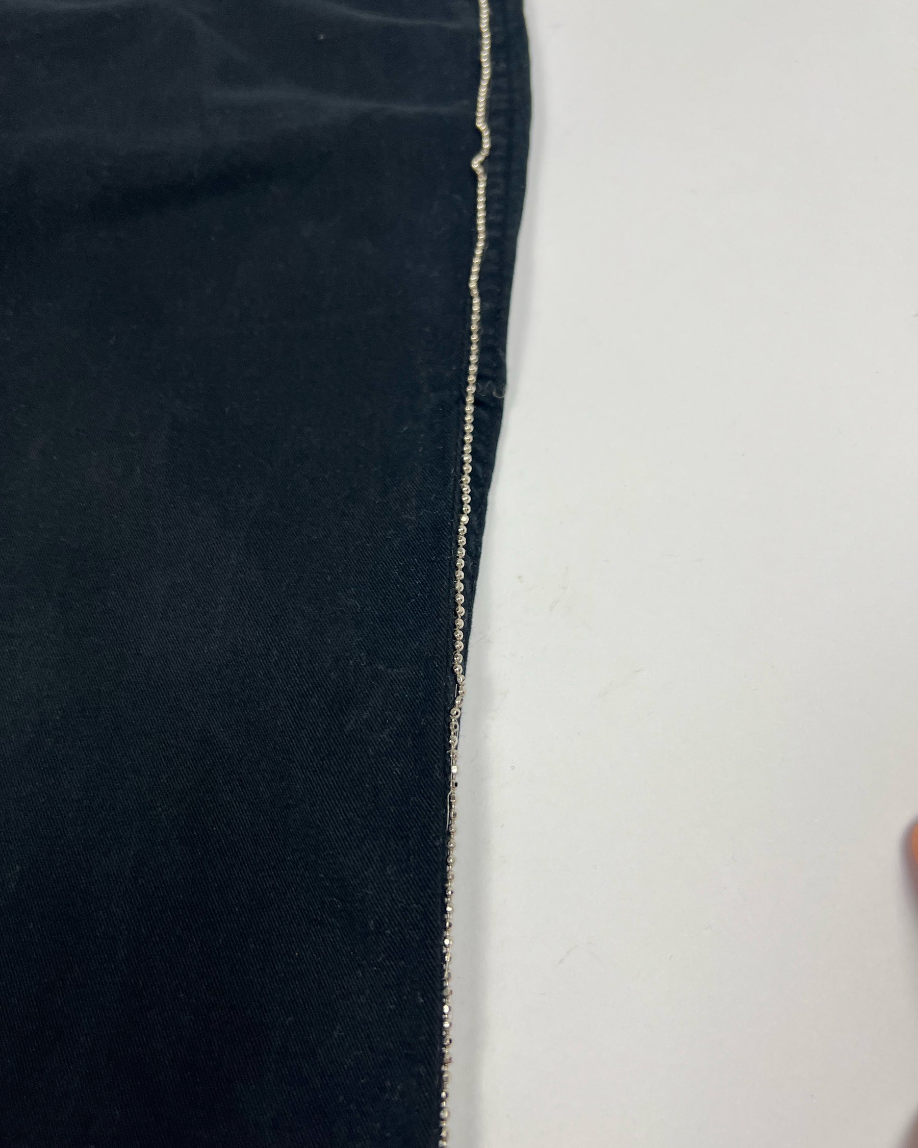 90's Moschino Low Rise Bootcut Jeans with Metallic Bead Trim - W32