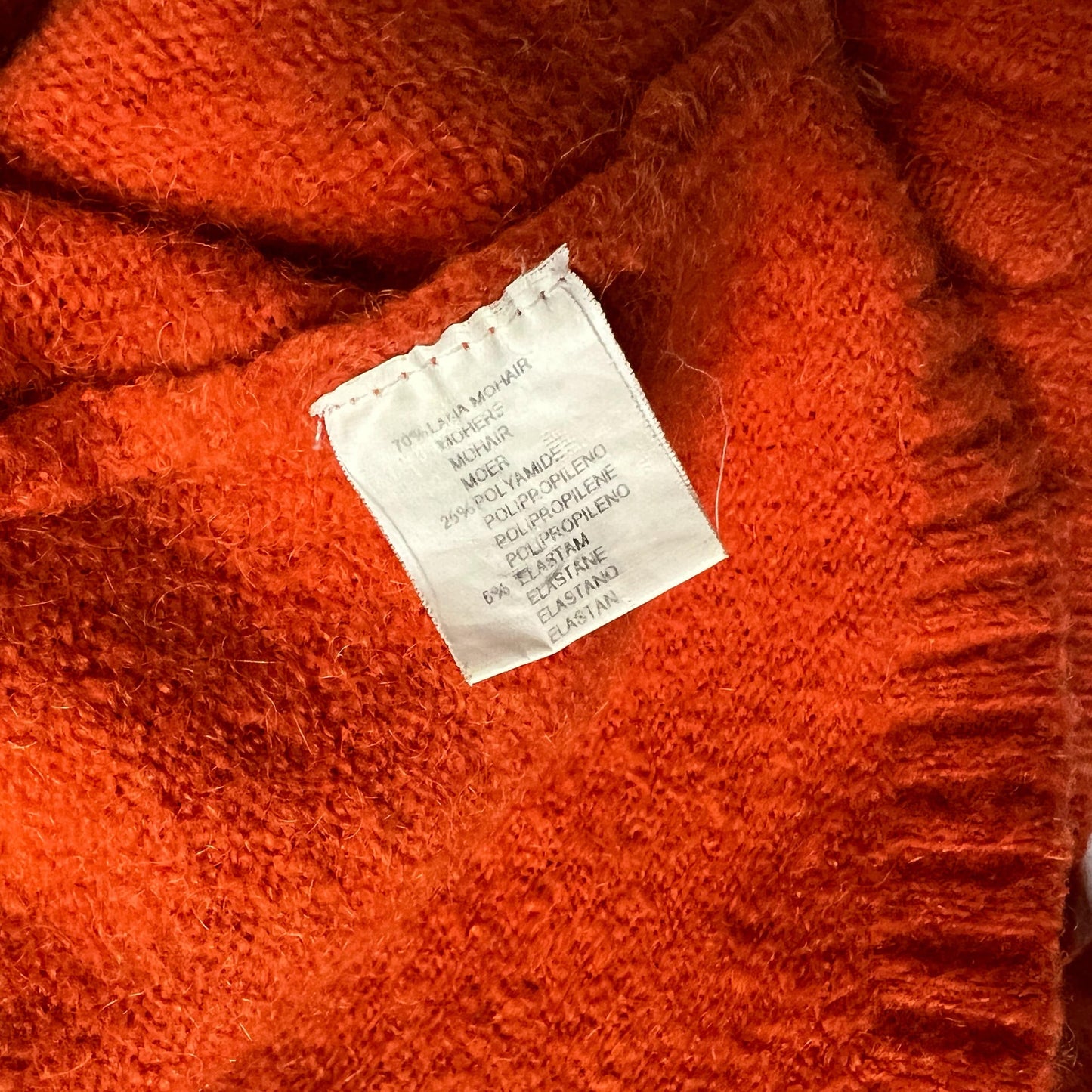 00's Mohair Two Piece Cardigan & Top in Orange - S