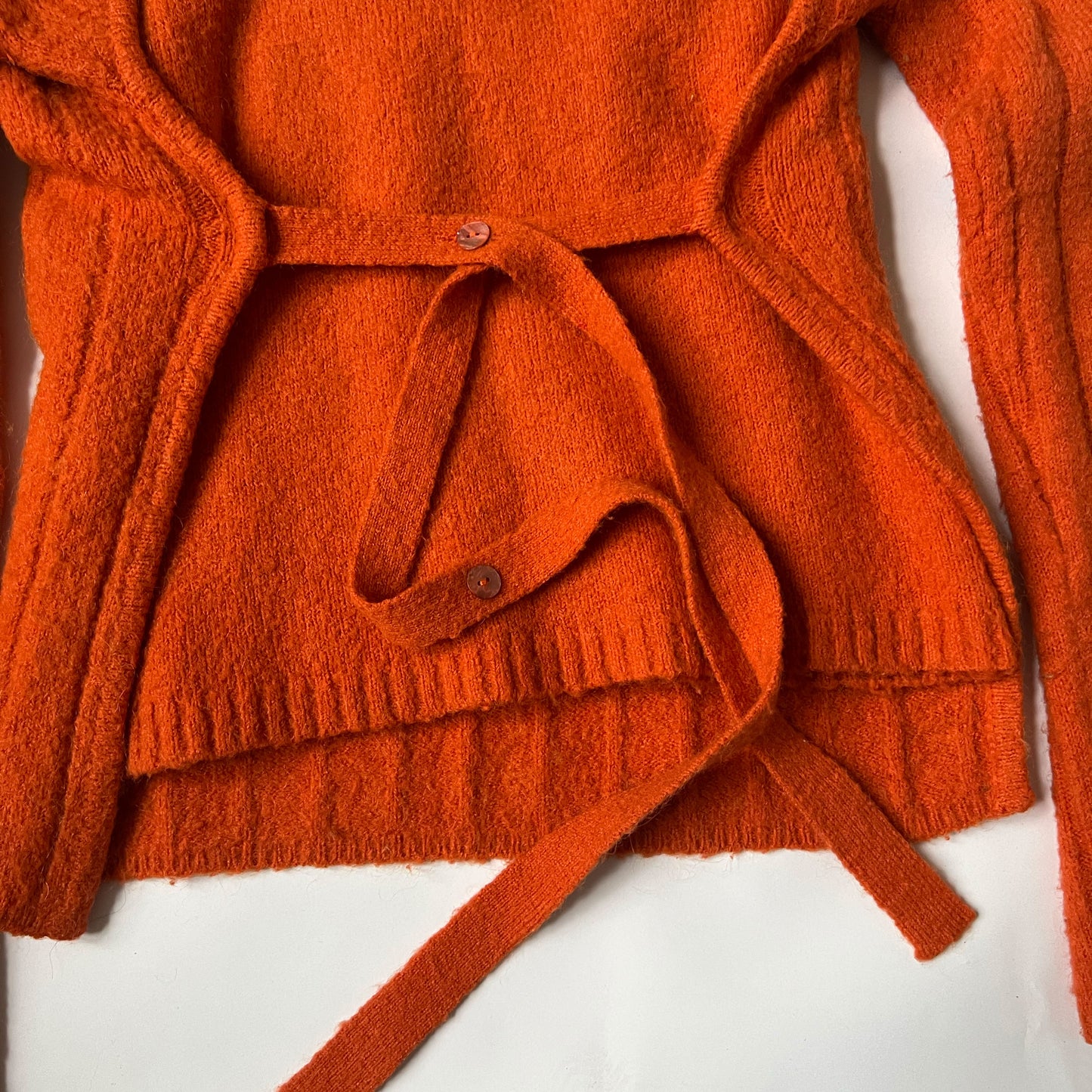 00's Mohair Two Piece Cardigan & Top in Orange - S