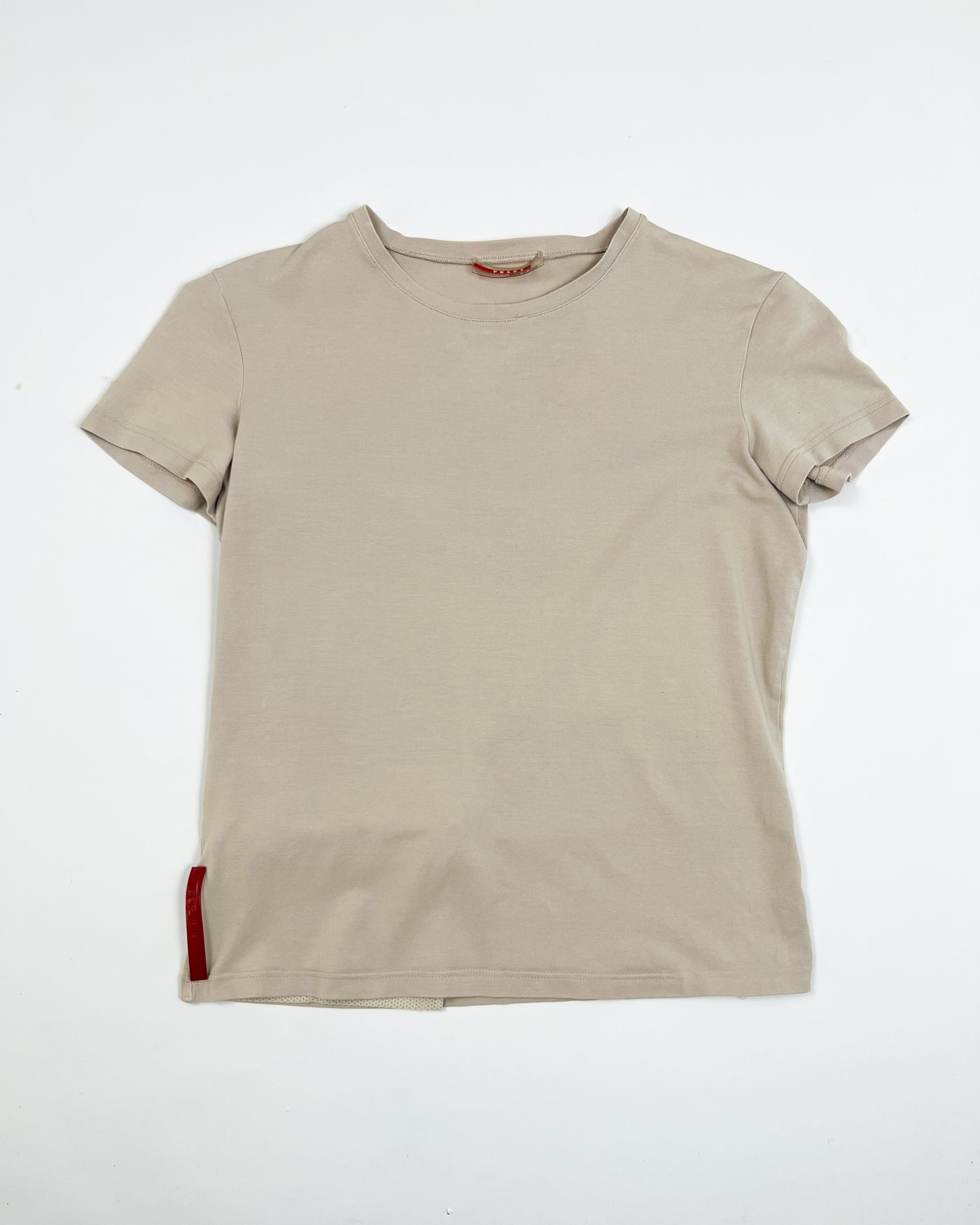 SS99 Prada Sport Baby Tee with Nylon Zip Pocket in Dusty Pink - S/M