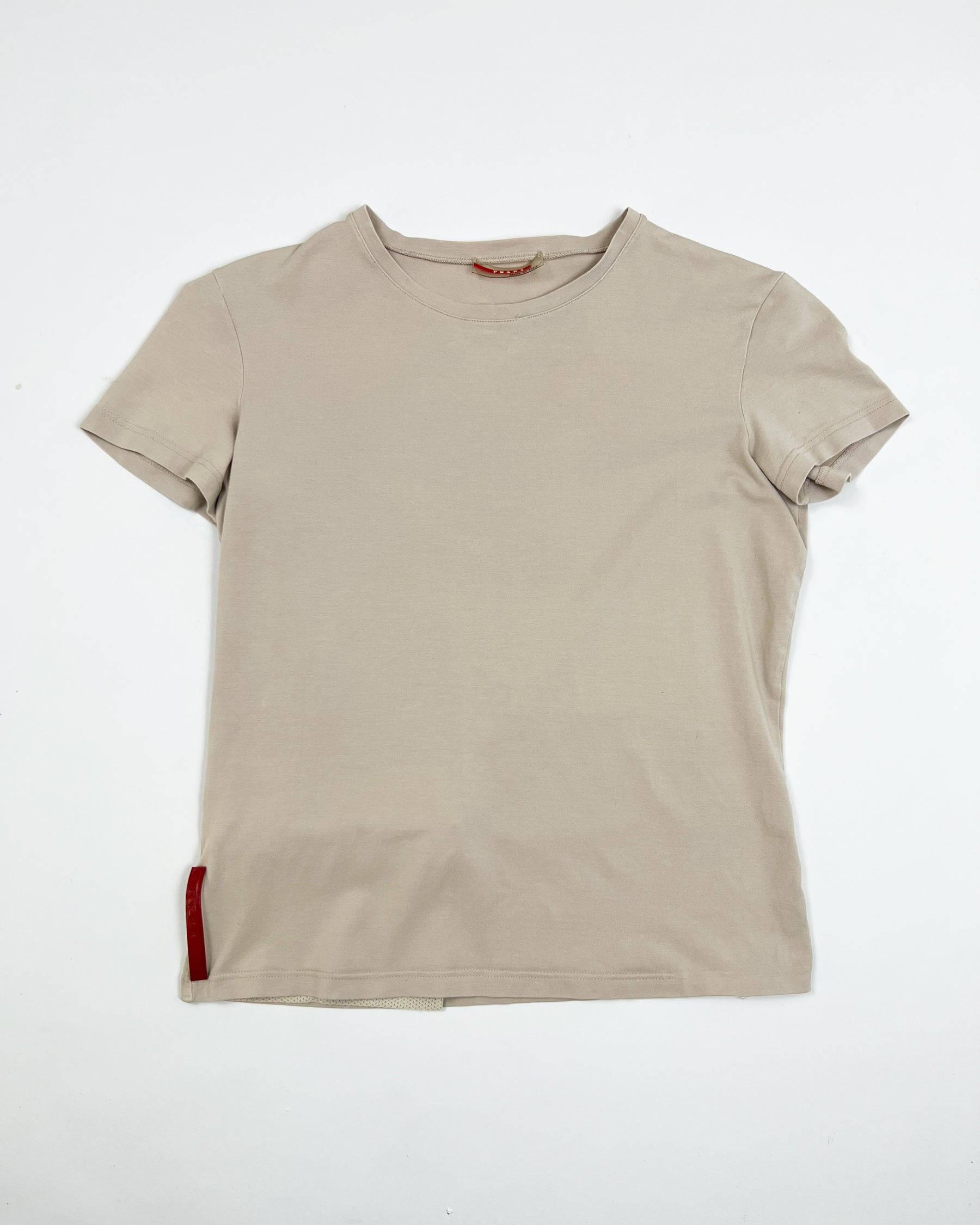 SS99 Prada Sport Baby Tee with Nylon Zip Pocket in Dusty Pink - S/M