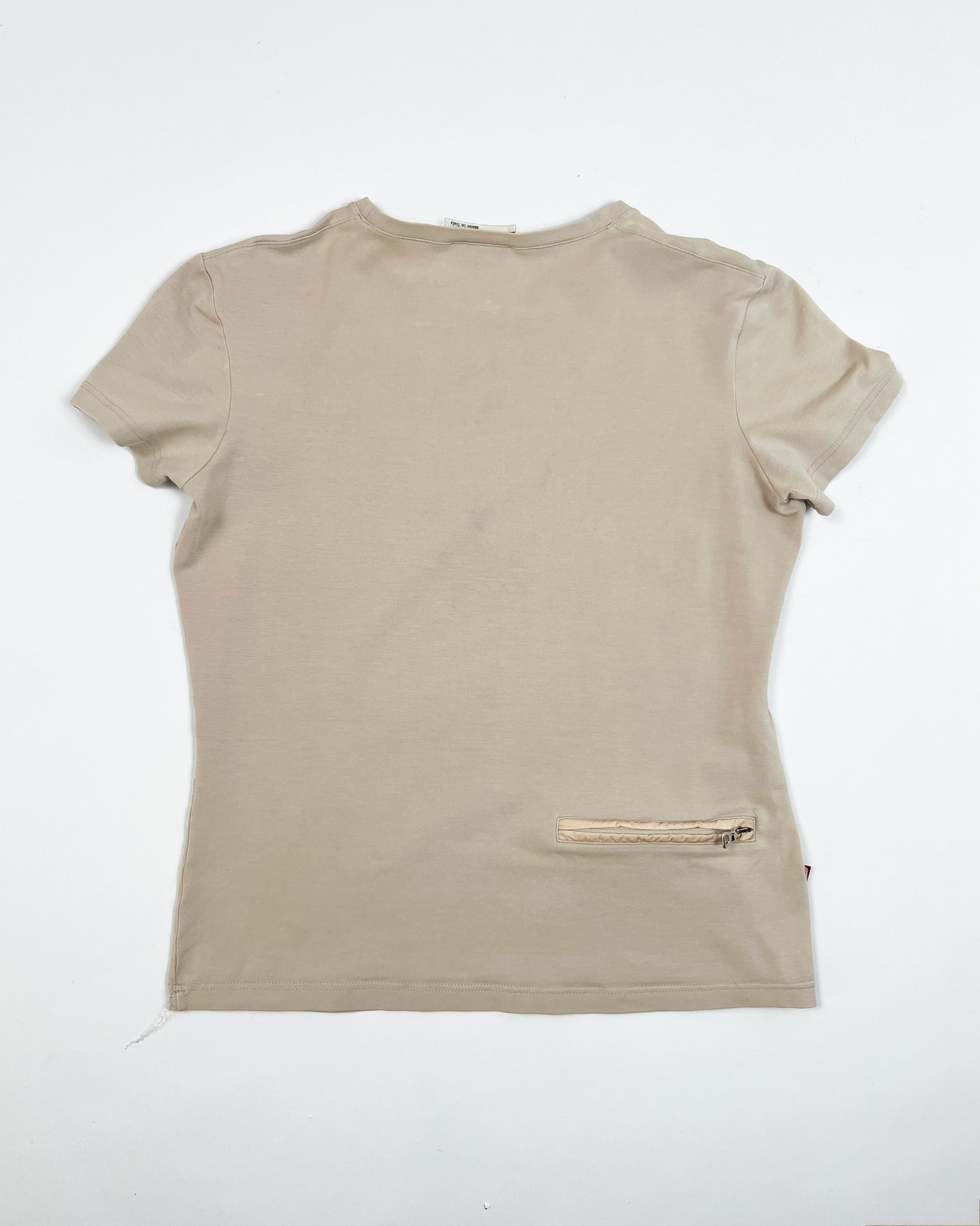 SS99 Prada Sport Baby Tee with Nylon Zip Pocket in Dusty Pink - S/M
