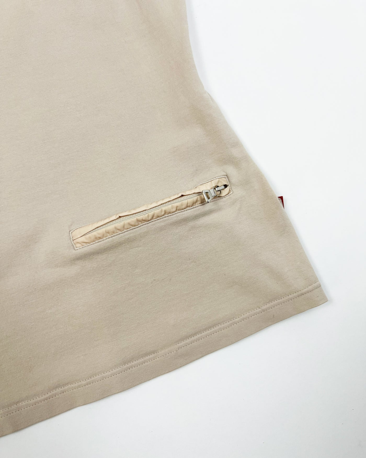 SS99 Prada Sport Baby Tee with Nylon Zip Pocket in Dusty Pink - S/M