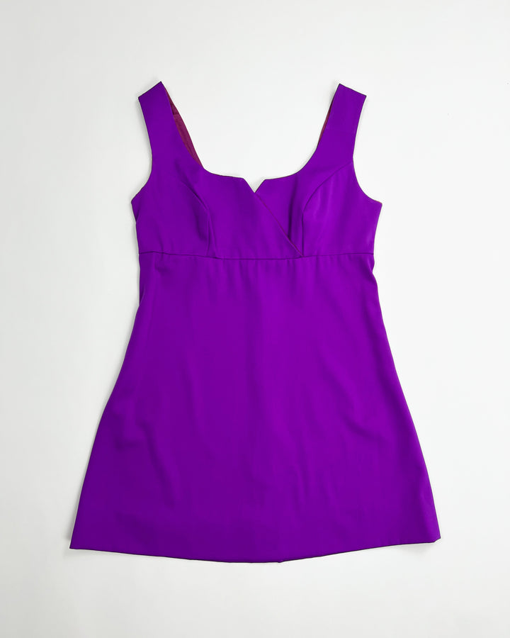 1970's Babydoll Mini Dress in Purple - S/M