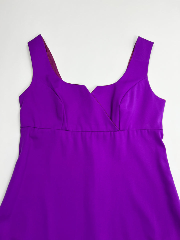 1970's Babydoll Mini Dress in Purple - S/M