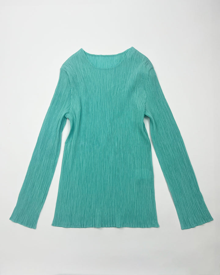 AW 2001 Issey Miyake Mainline Longsleeve Top in Aquamarine - S