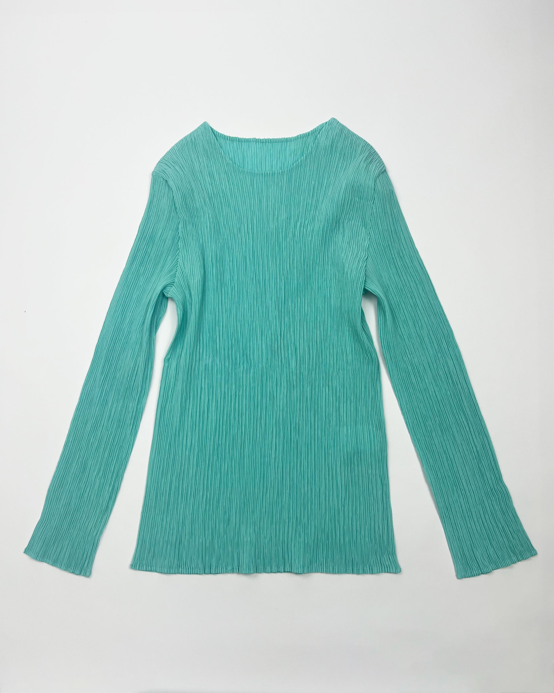 AW 2001 Issey Miyake Mainline Longsleeve Top in Aquamarine - S