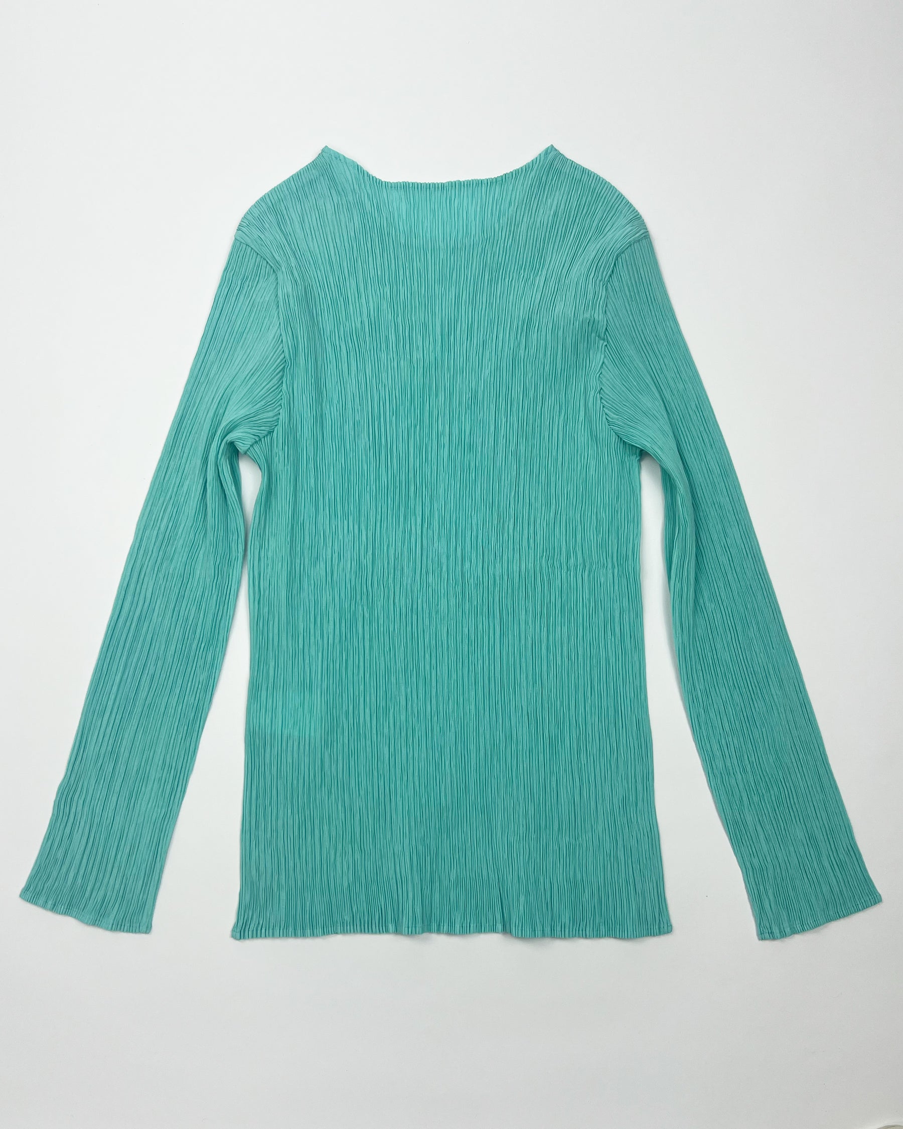 AW 2001 Issey Miyake Mainline Longsleeve Top in Aquamarine - S