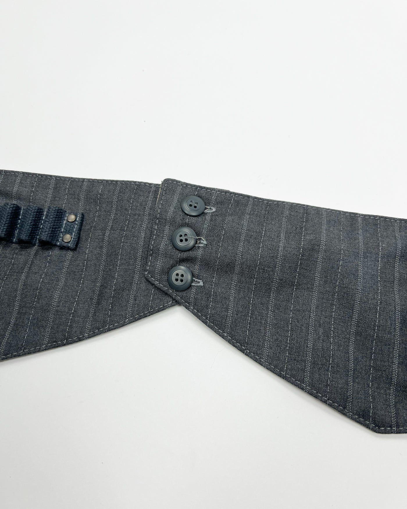 00's Diesel Utility Pocket Belt in Grey Pinstripe / Leather