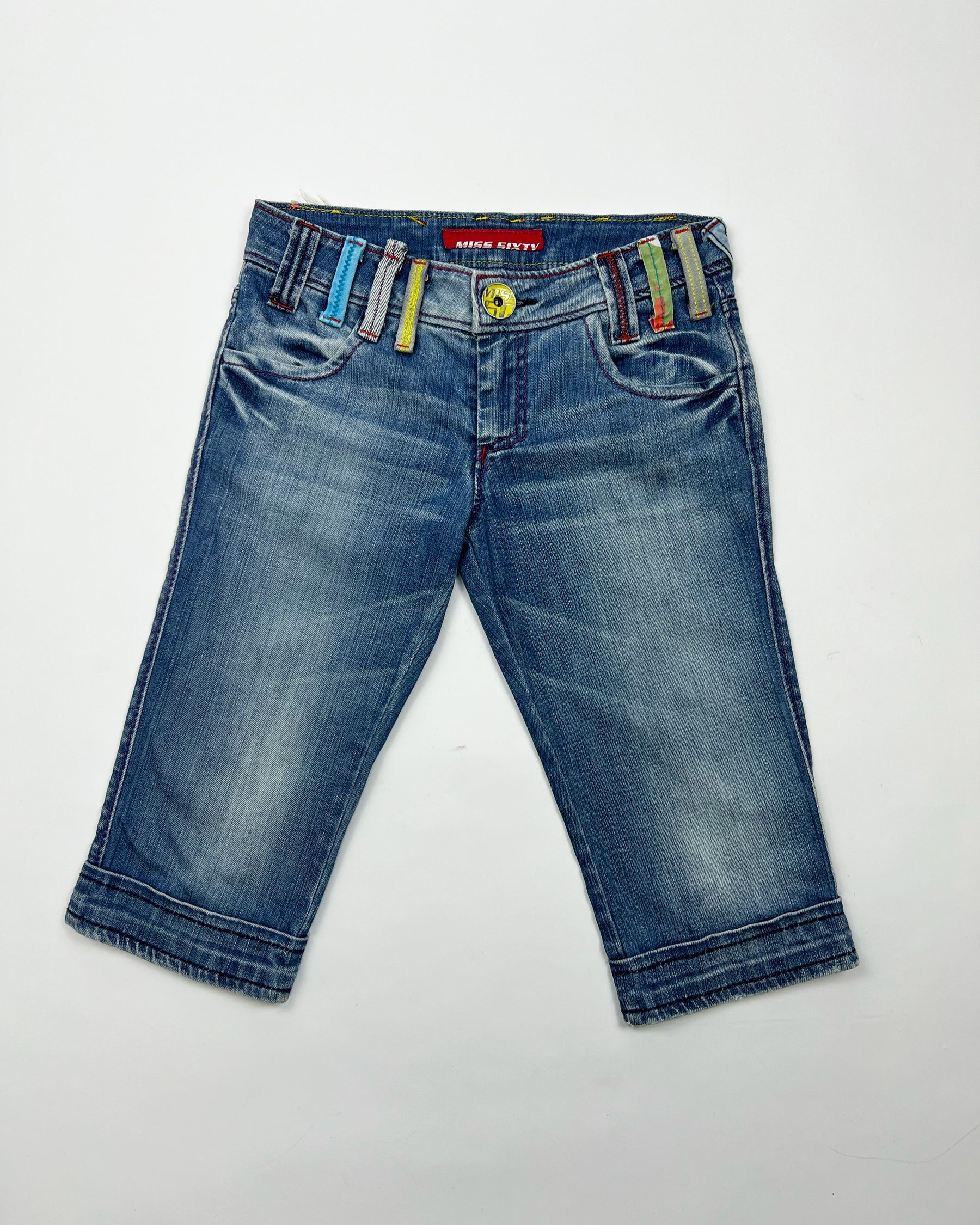 00's Miss Sixty Capri Jeans with Statement Belt Loops - W26