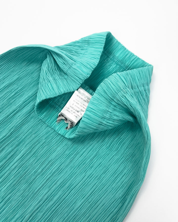 AW 2001 Issey Miyake Mainline Longsleeve Top in Aquamarine - S