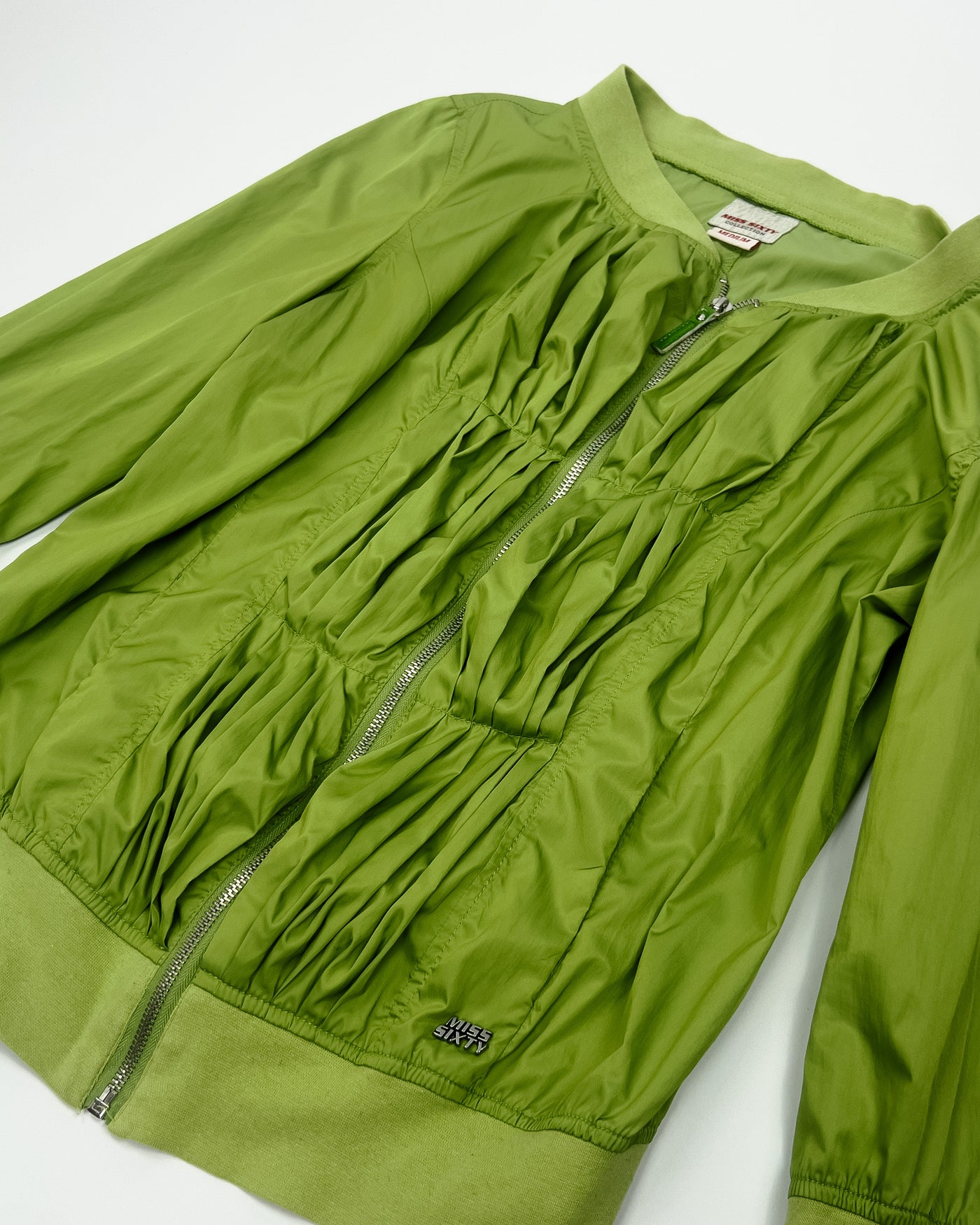 00's Miss Sixty Ruched Technical Jacket with 3/4 Length Sleeves - M