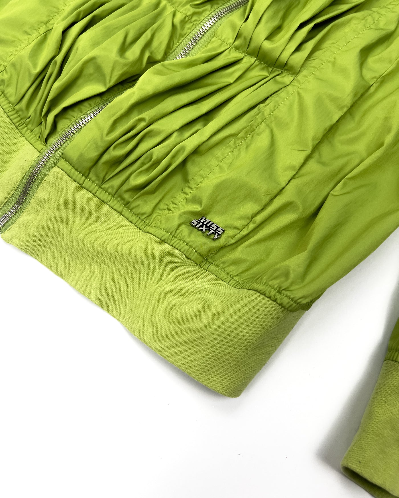 00's Miss Sixty Ruched Technical Jacket with 3/4 Length Sleeves - M