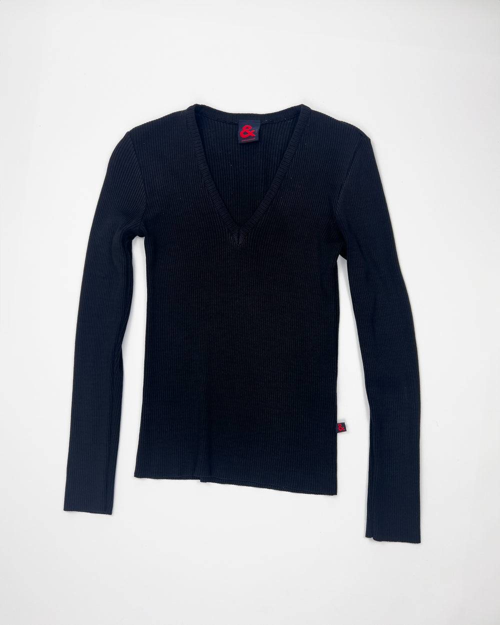 Early 00's Dolce & Gabbana Ribbed Knit V-Neck Jumper - S