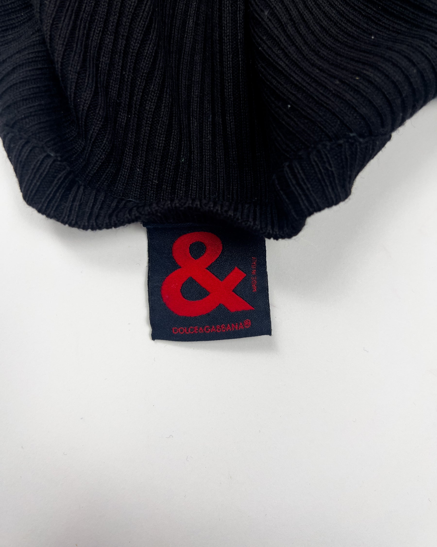 Early 00's Dolce & Gabbana Ribbed Knit V-Neck Jumper - S
