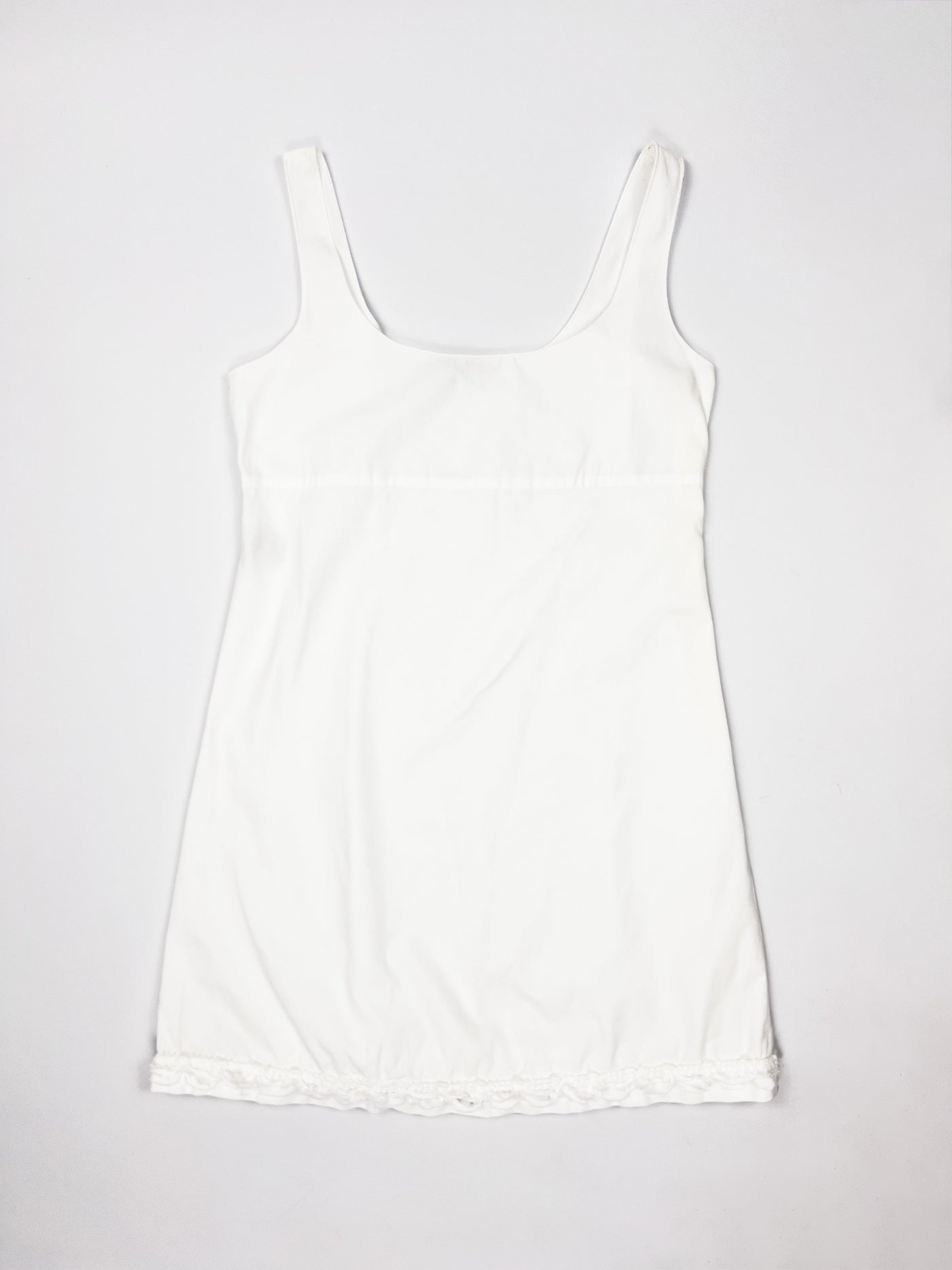 SS 1999 Miu Miu Babydoll Mini Dress with Ruffled Hem - XS