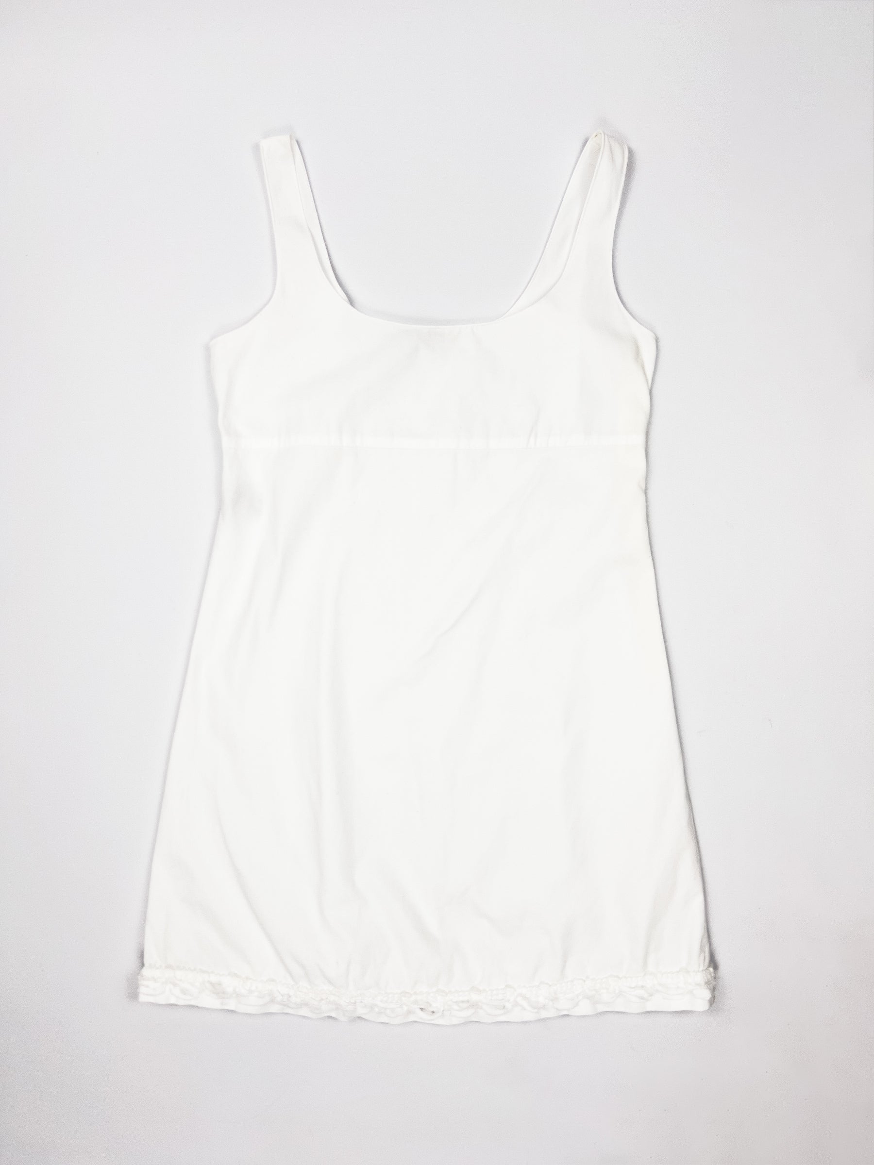 SS 1999 Miu Miu Babydoll Mini Dress with Ruffled Hem - XS