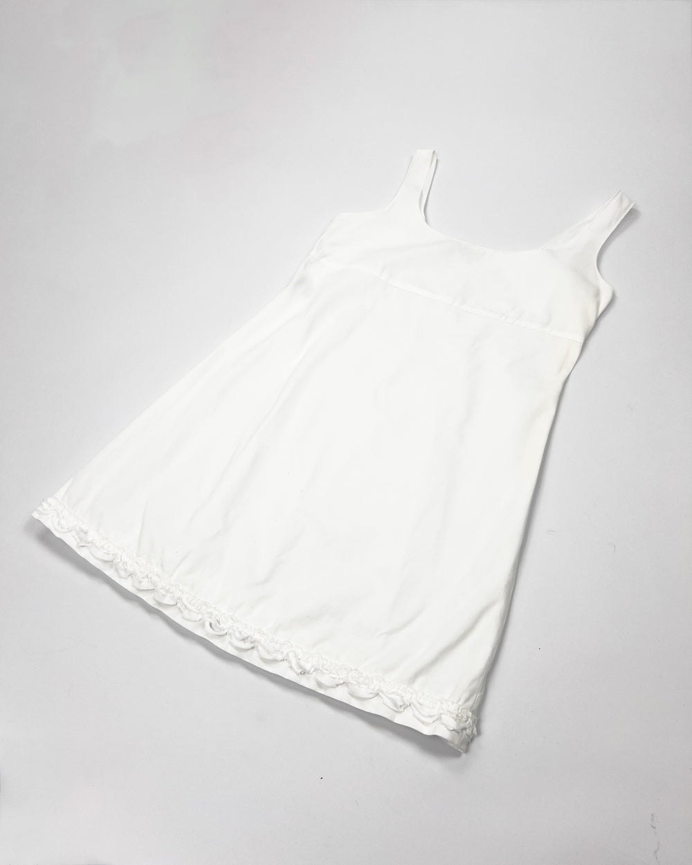 SS 1999 Miu Miu Babydoll Mini Dress with Ruffled Hem - XS