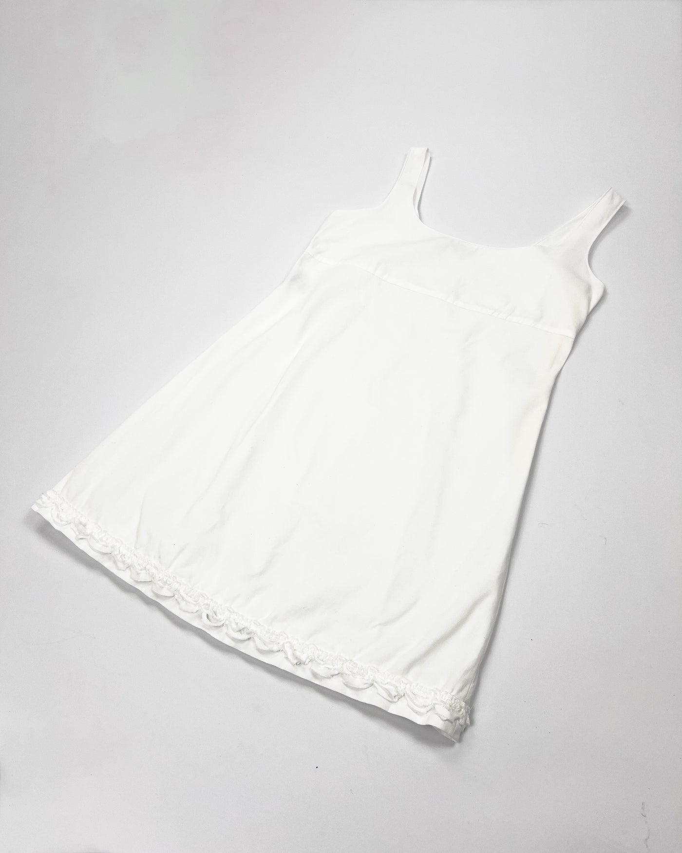 SS 1999 Miu Miu Babydoll Mini Dress with Ruffled Hem - XS