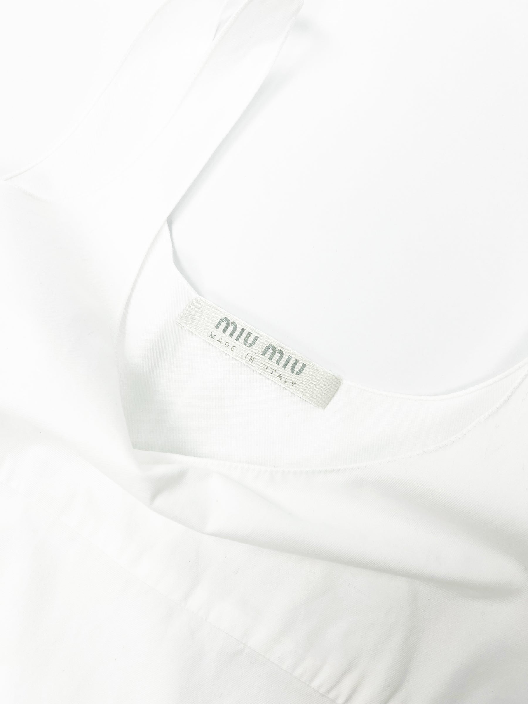 SS 1999 Miu Miu Babydoll Mini Dress with Ruffled Hem - XS