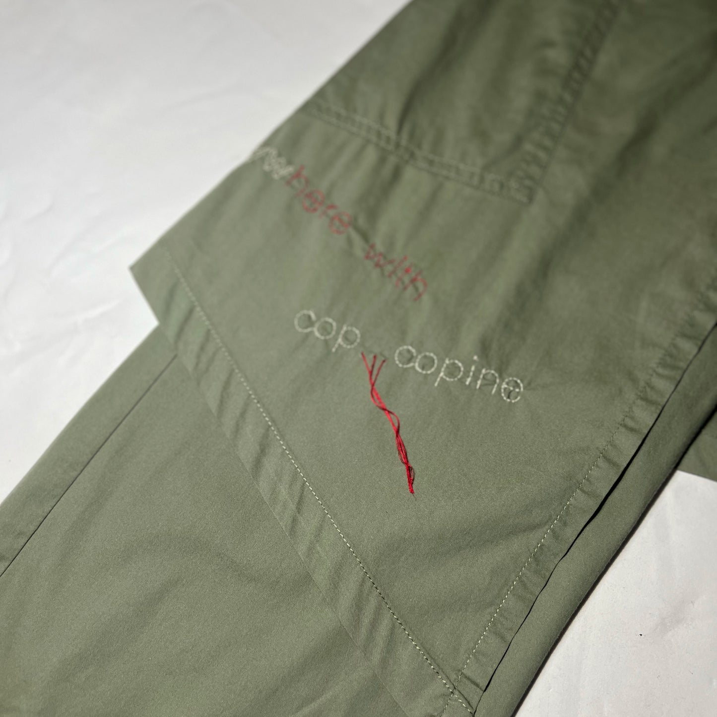 00's Cop Copine Crop Trousers with Wrap Skirt in Khaki- XS