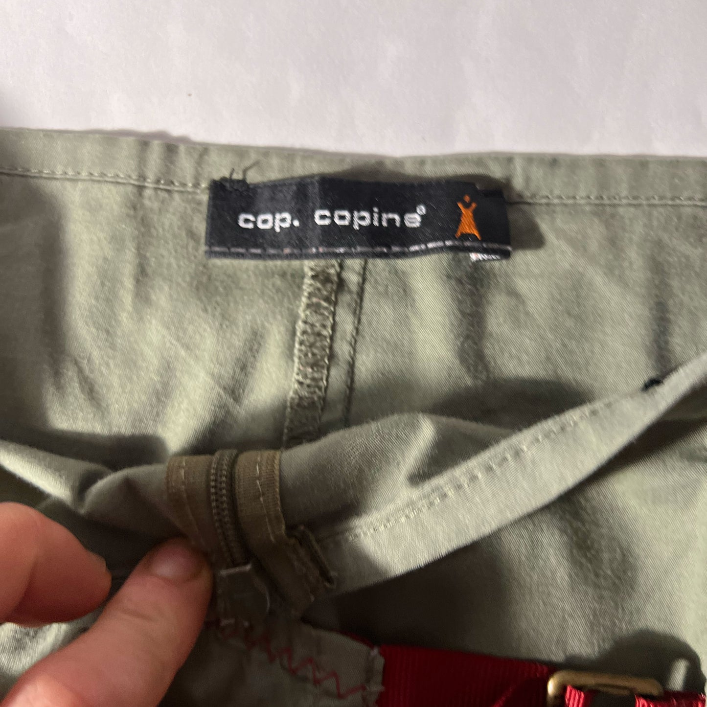 00's Cop Copine Crop Trousers with Wrap Skirt in Khaki- XS
