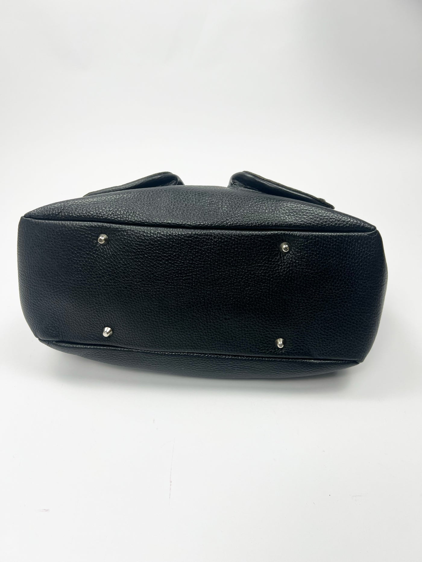 00's Jil Sander Pebbled Leather Pocket Tote Bag in Black