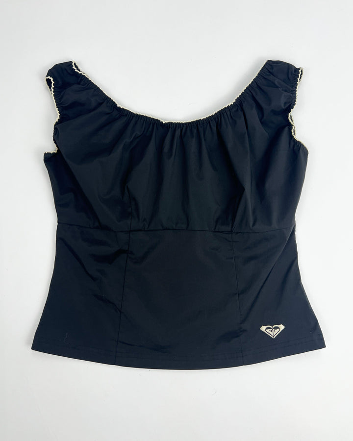 Early 00's Roxy Girl Technical Babydoll Top in Black - S