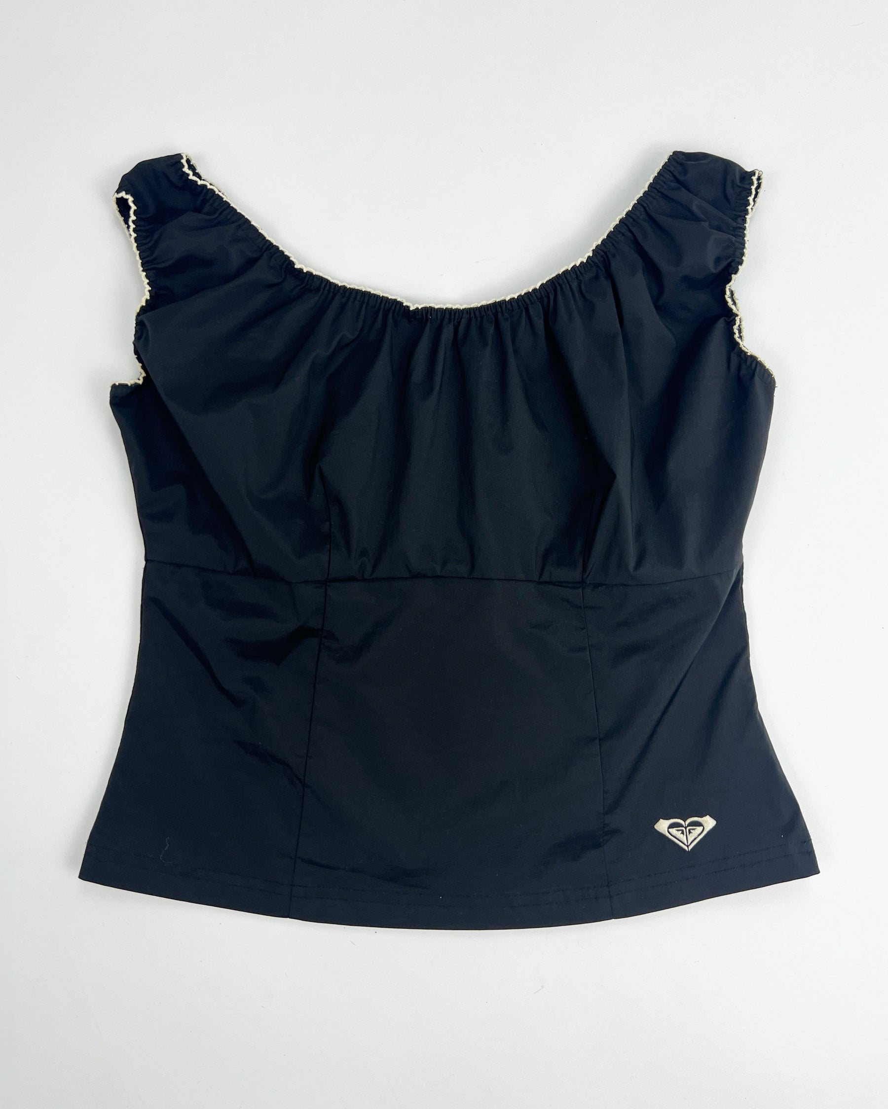 Early 00's Roxy Girl Technical Babydoll Top in Black - S