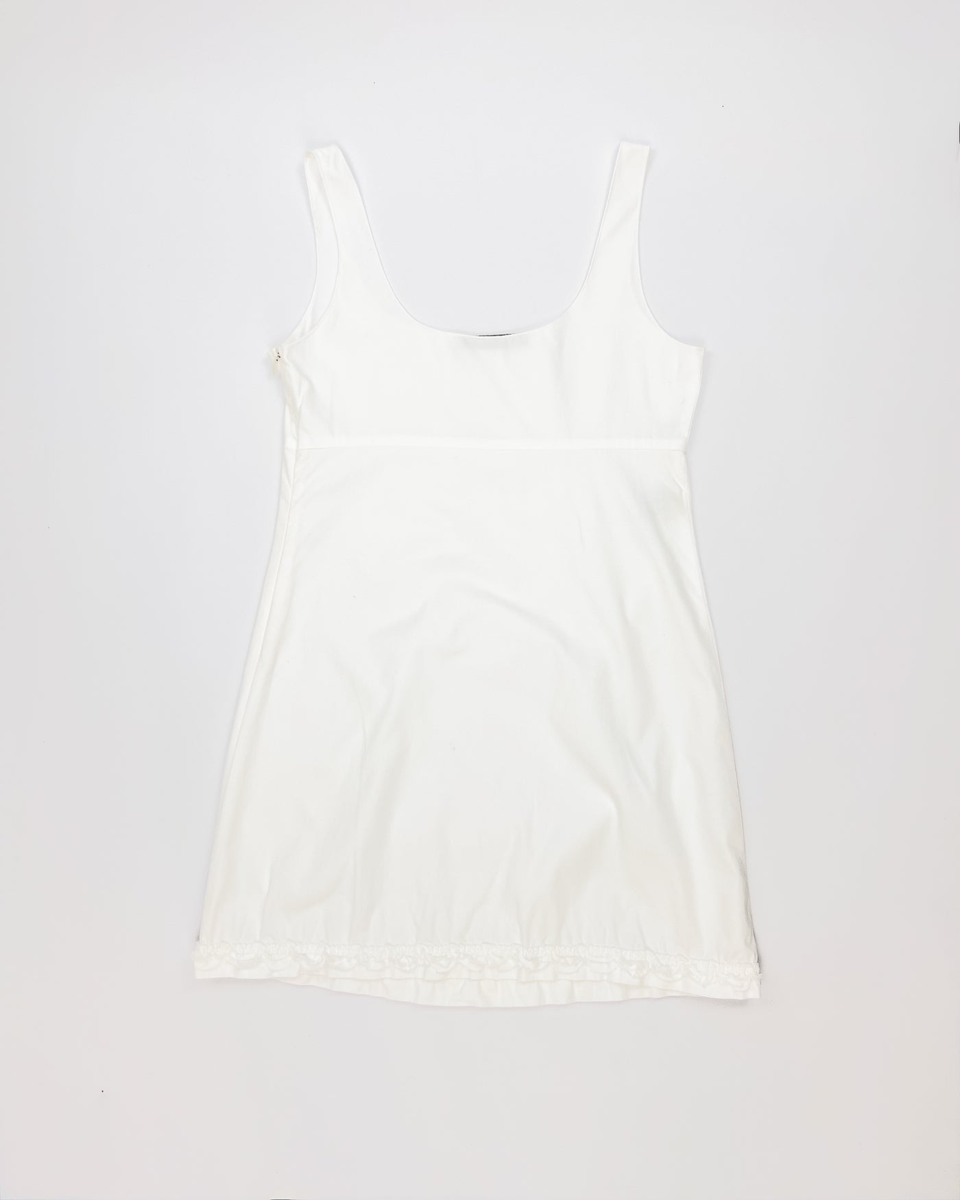SS 1999 Miu Miu Babydoll Mini Dress with Ruffled Hem - XS