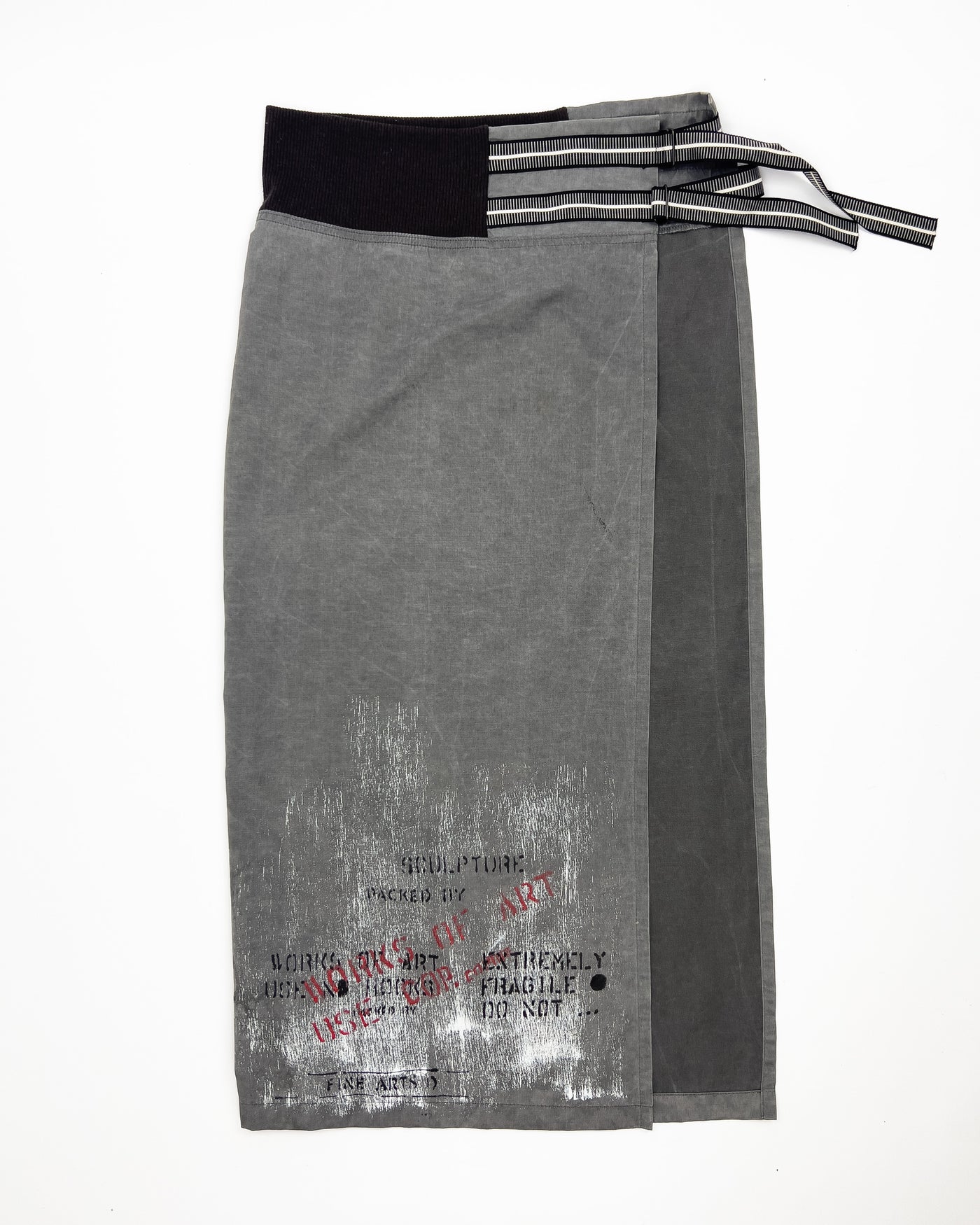Late 90's Cop Copine Asymmetrical Skirt with Split-Front in Grey -S