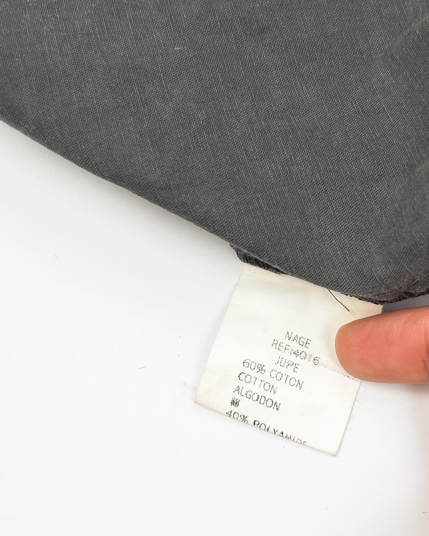 Late 90's Cop Copine Asymmetrical Skirt with Split-Front in Grey -S