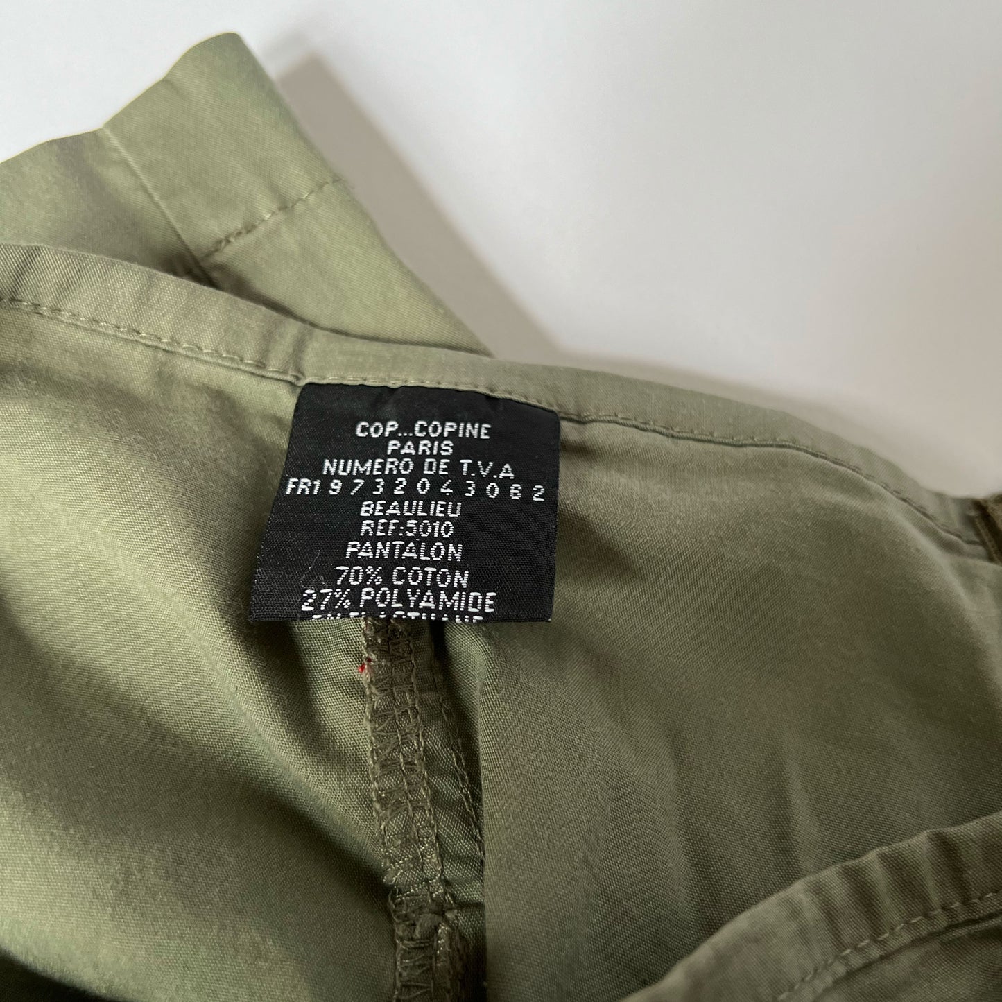 00's Cop Copine Crop Trousers with Wrap Skirt in Khaki- XS