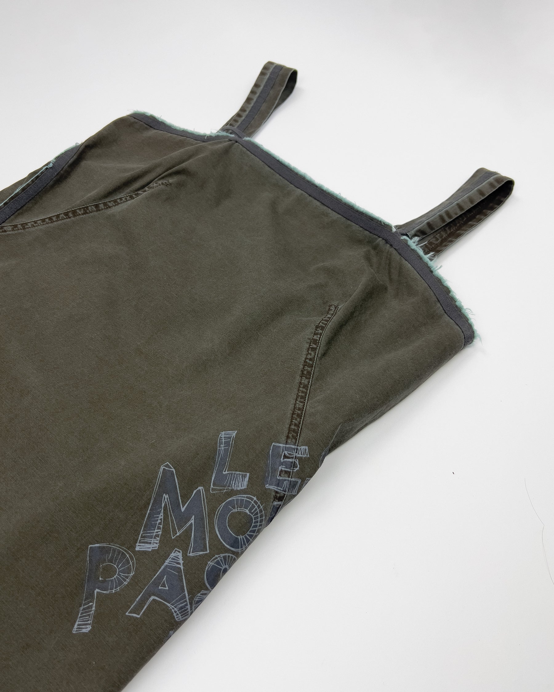 00's Cop Copine Apron Tunic Top in Khaki / Aqua - M
