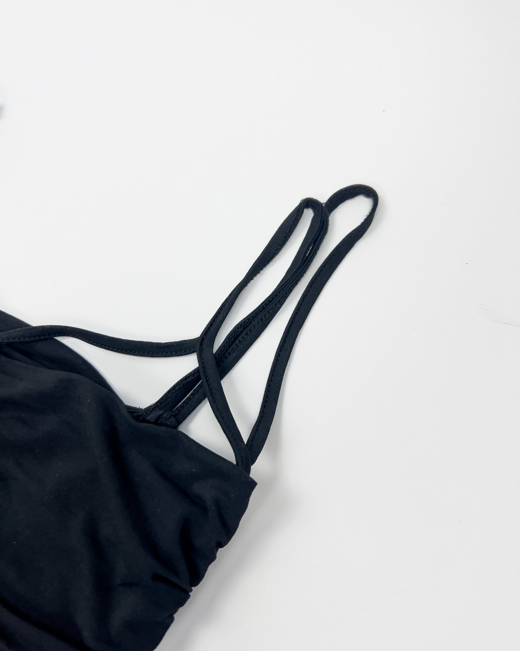 Late 90s Plein Sud Balconette Neckline Dress in Black Jersey Crepe - S/M