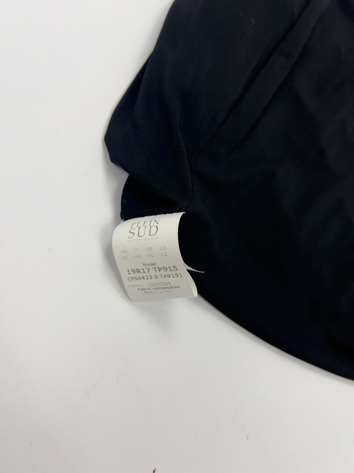 Late 90s Plein Sud Balconette Neckline Dress in Black Jersey Crepe - S/M