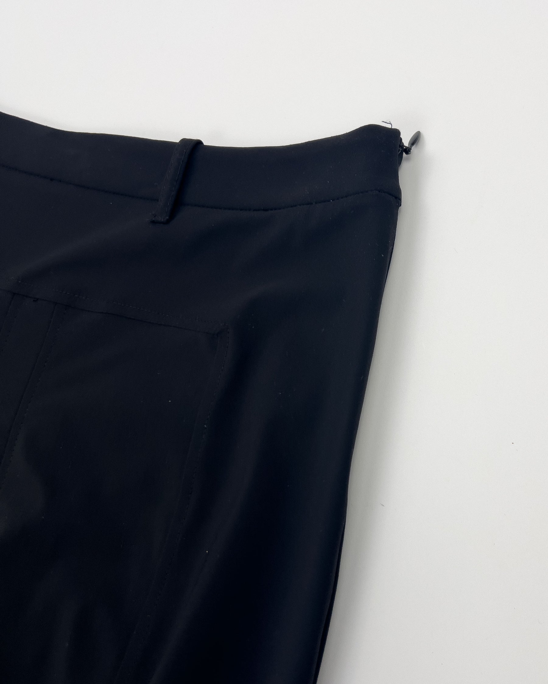 00's French Designer Technical Pleated Midi Skirt with Adjustable Toggle Hem - S