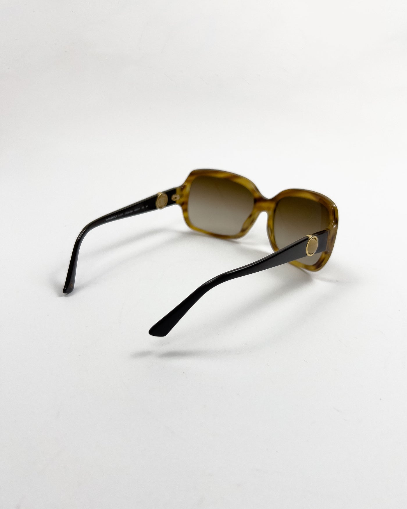 00's Chanel Oversize Sunglasses with Rotatable CC Medallion Charm in Tortoiseshell