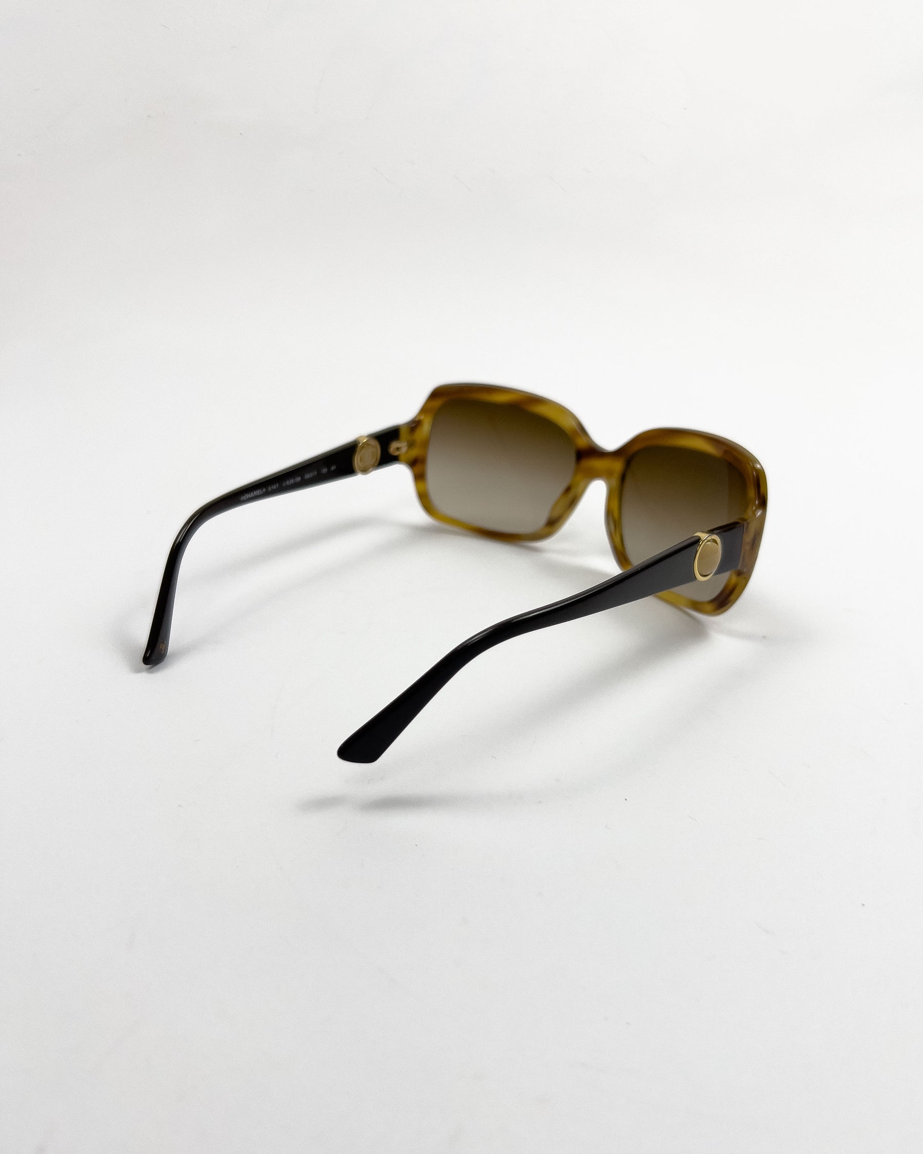 00's Chanel Oversize Sunglasses with Rotatable CC Medallion Charm in Tortoiseshell