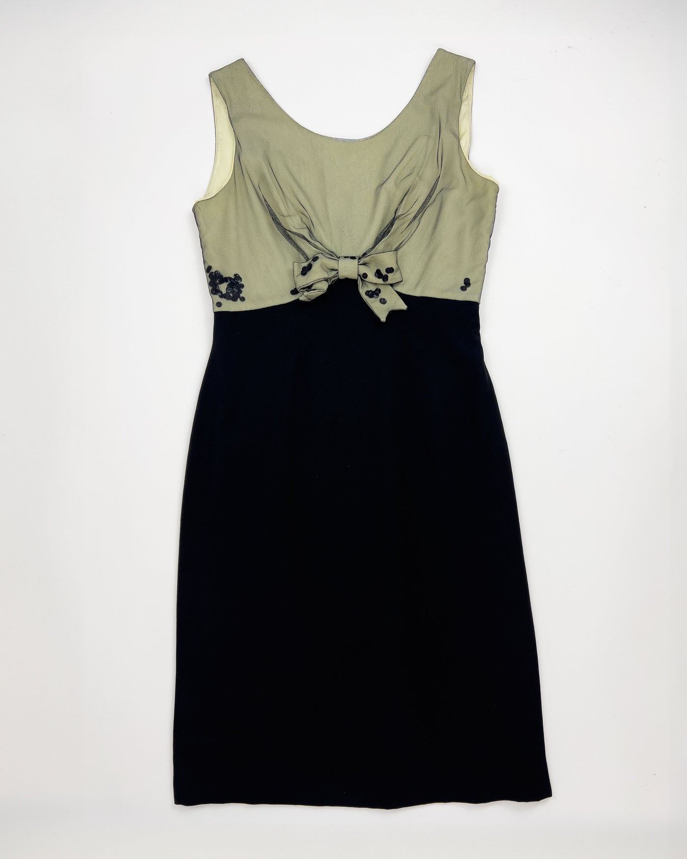 90's Moschino Cheap & Chic Floating Sequin Dress with Bow Detail - M