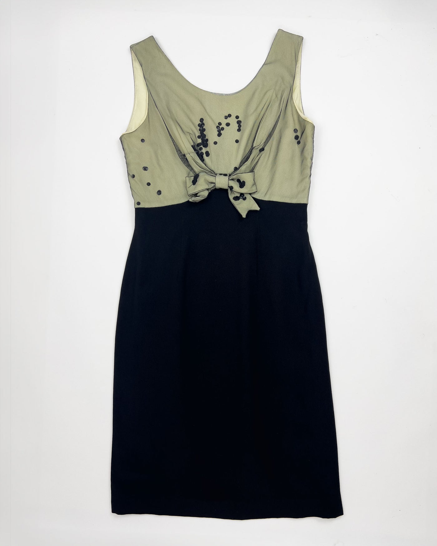 90's Moschino Cheap & Chic Floating Sequin Dress with Bow Detail - M
