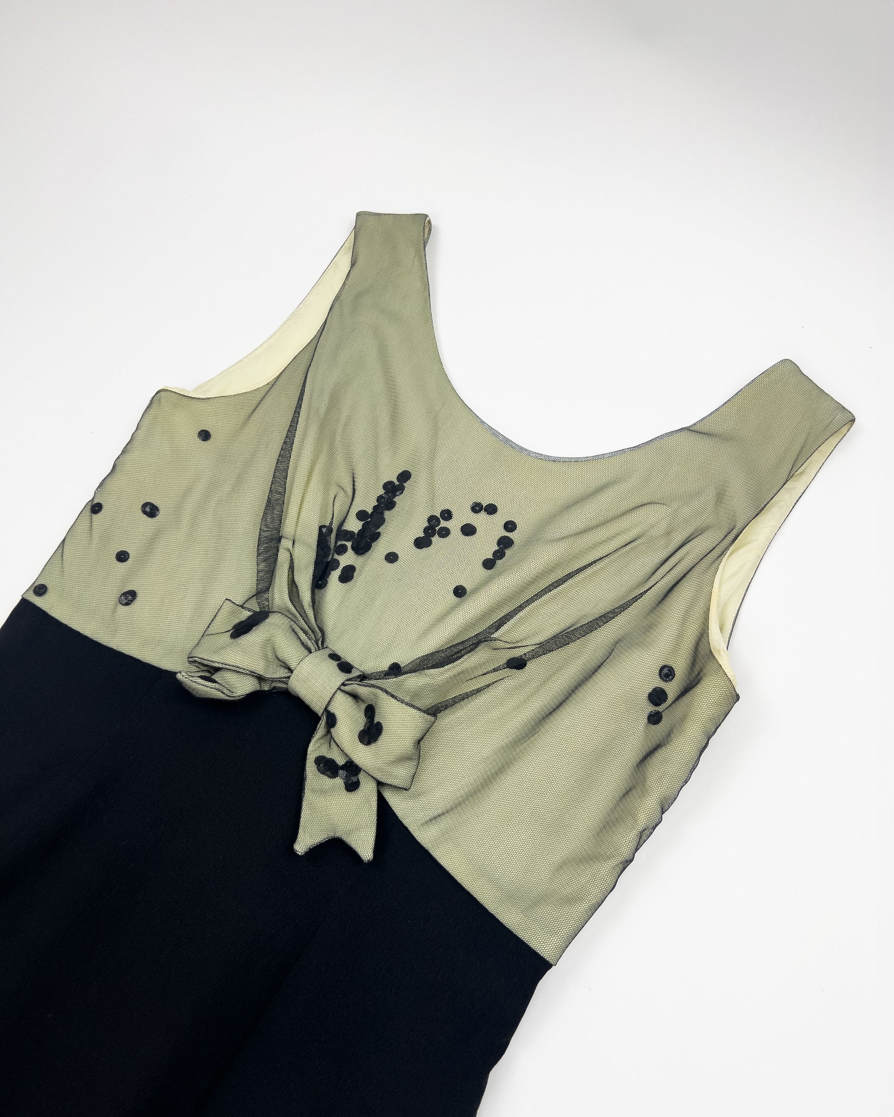 90's Moschino Cheap & Chic Floating Sequin Dress with Bow Detail - M