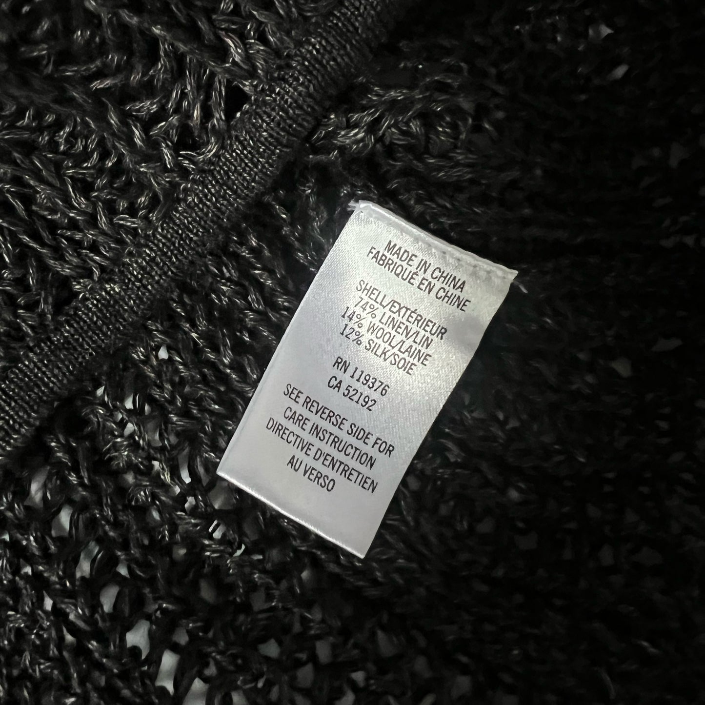 Vintage Helmut Lang Open Knit Jumper with Mohair Panels in Black - M