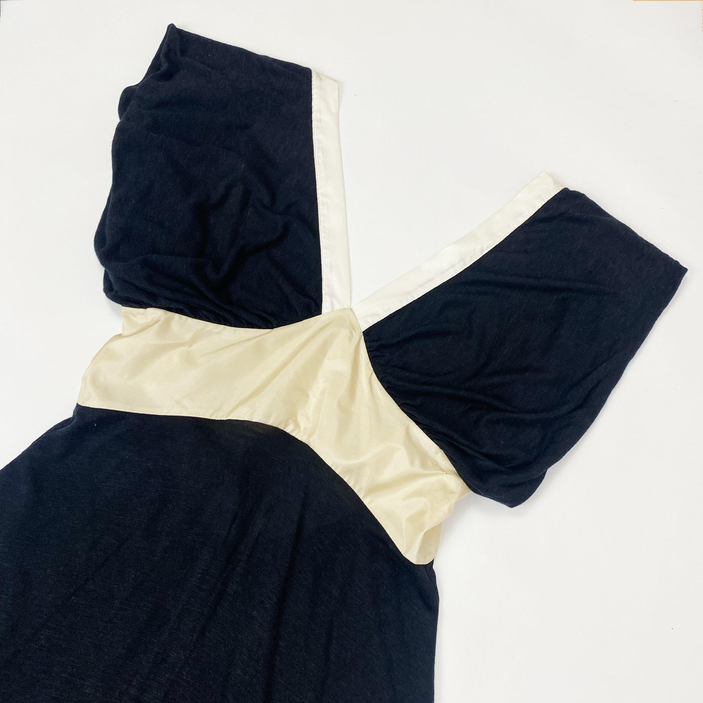 2007 AllSaints babydoll dress in Black with Constrasting Ribbon Tie - XS
