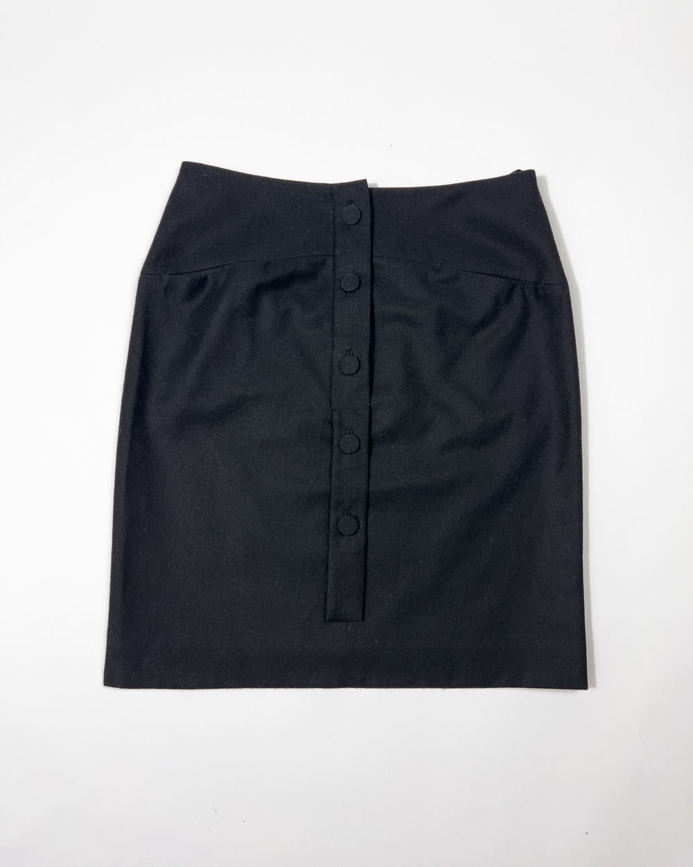 00's Chloe Pencil Skirt with Button Lapel in Black - W30