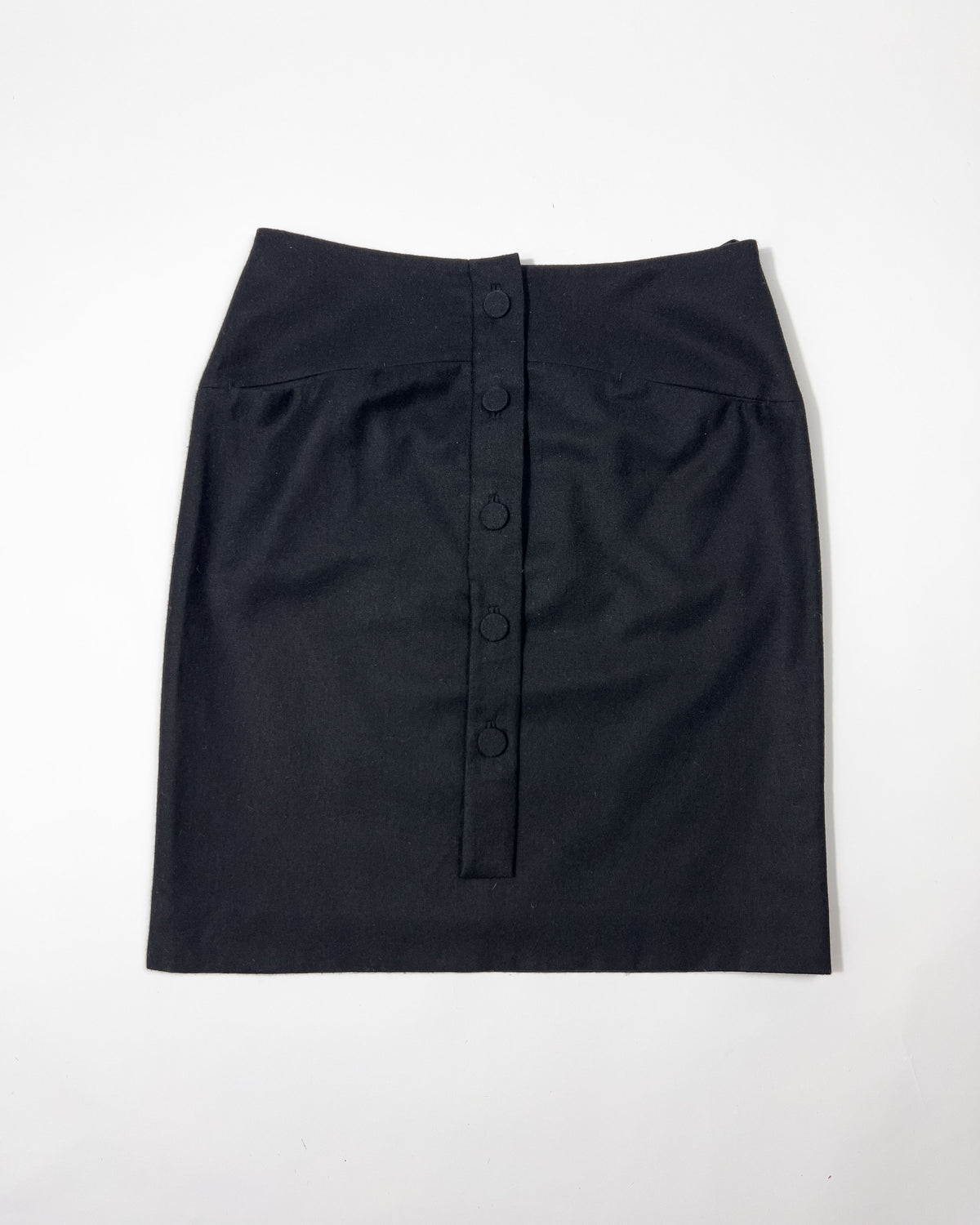 00's Chloe Pencil Skirt with Button Lapel in Black - W30