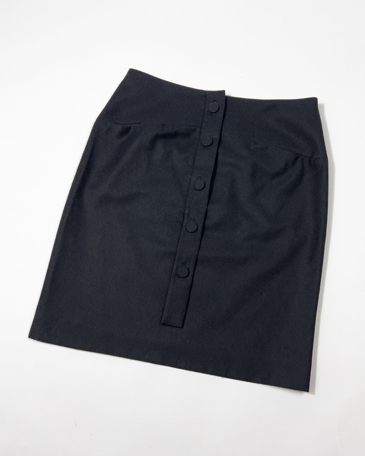 00's Chloe Pencil Skirt with Button Lapel in Black - W30
