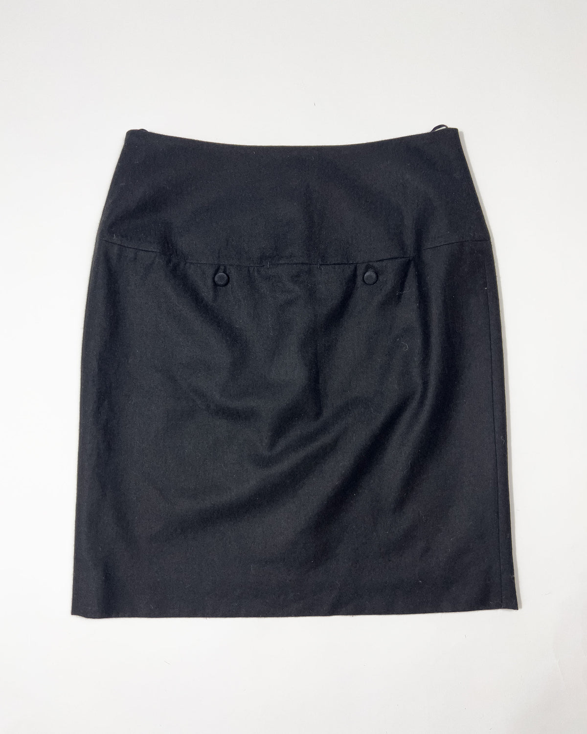 00's Chloe Pencil Skirt with Button Lapel in Black - W30